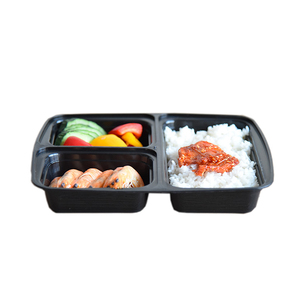 Disposable Black Rectangle PP <strong>Green</strong> Fruit Vegetable Fast Food Takeaway Lunch <strong>Box</strong> - Product Image 3
