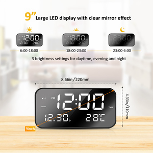 Digitale Helligkeit LED Alarm Funktion Uhr Tisch Uhr Wanduhr mit 3 Alarm Einstellung