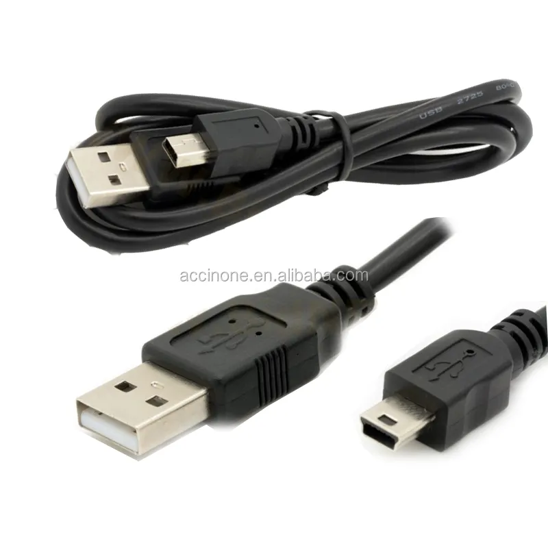Kabel pengisi daya USB, kabel adaptor pengisi daya USB 5pin V3 standar 1m untuk kamera Digital mp3 Mp4, penerima GPS
