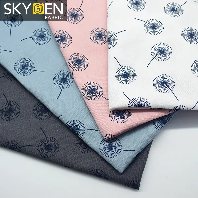 Skygen Cheap china wholesale shirt shirting oxford printed rolling custom textile fabric printing