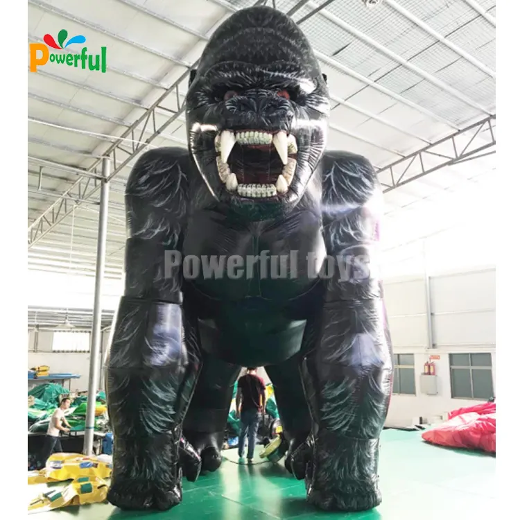 Modelo de gorila inflável do desenho animado popular gigante para arte