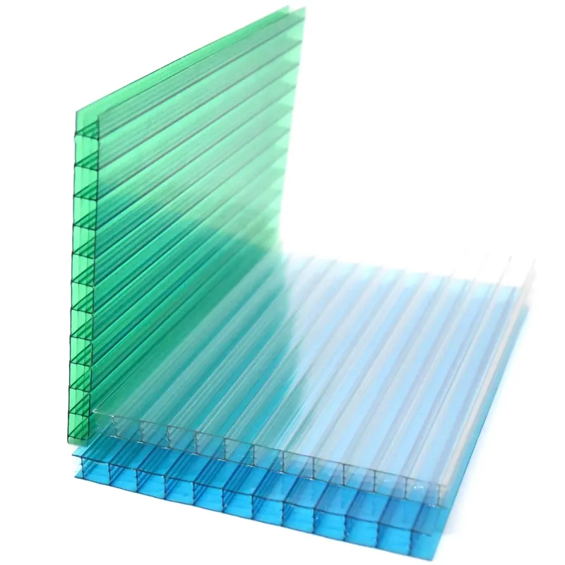 Matériel de store UV quatre couches pc creux 7mm feuille de polycarbonate
