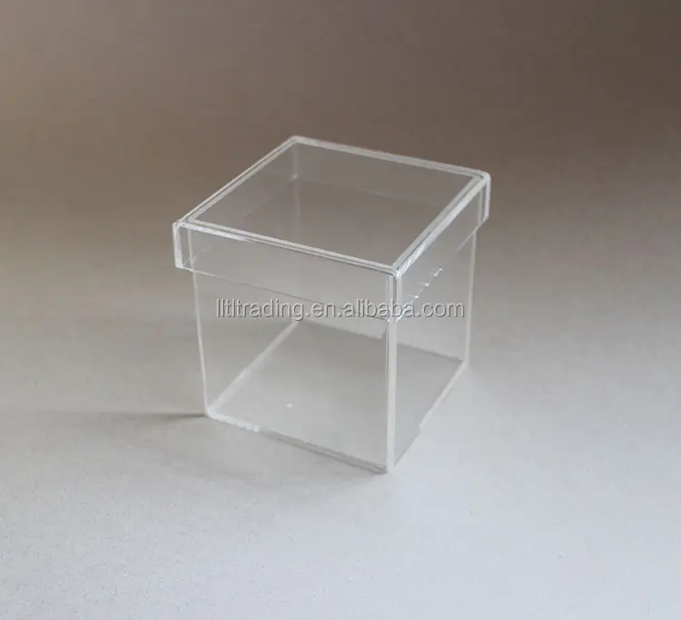 작은 아크릴 사탕 상자 호의 큐브 상자 디스플레이 웨딩 파티 플라스틱 손으로 만든 투명 아크릴 사탕 상자 광동에서 만든