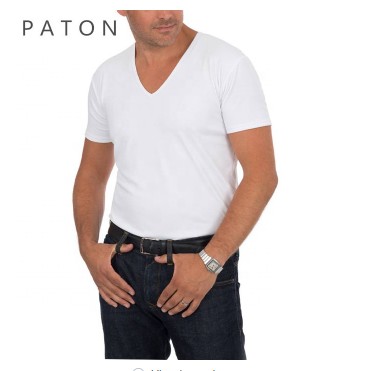 Homme, col V plongeant, blanc.