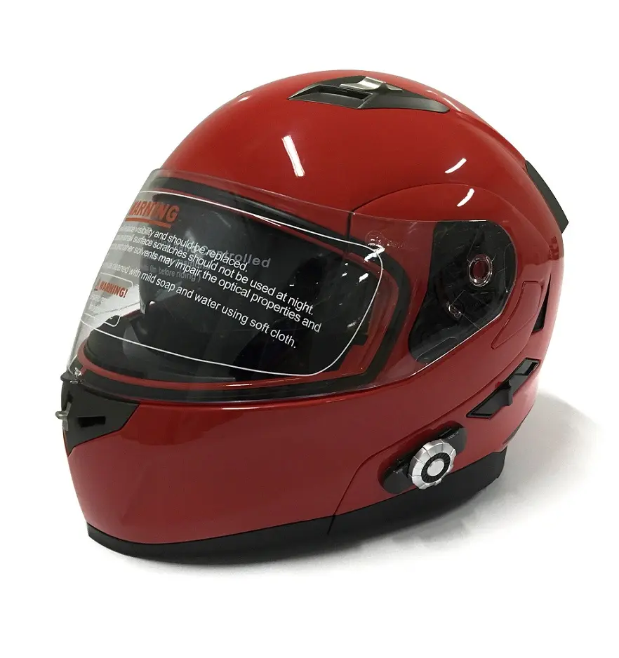 Helm Bluetooth dengan Dibangun Di Sistem Komunikasi Nirkabel DOT Double Visor