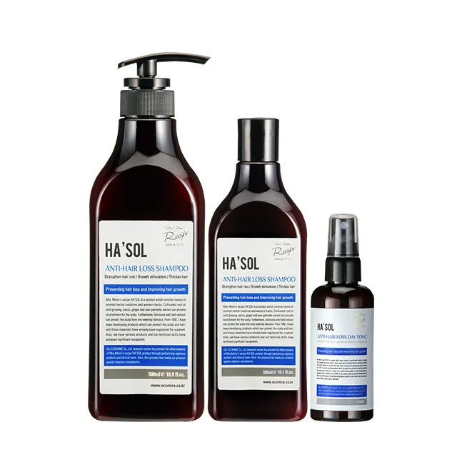 HA'SOL ANTI-HAIR LOSS SHAMPOO TONIC SETサロンヘアケア最高品質の製品韓国の頭蓋骨と髪の化粧品