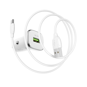 BOROFONE BZ12A พอร์ตเดียว QC3.0รถชาร์จชุดกับ X19 1เมตรประเภท-C สาย - Product Image 4