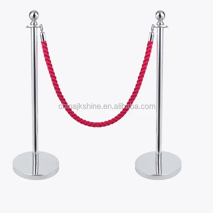 2018 nouvel an hôtel/Restaurant/exposition poste file d'attente support barrière Chrome or corde pôle Stanchion pour tapis rouge