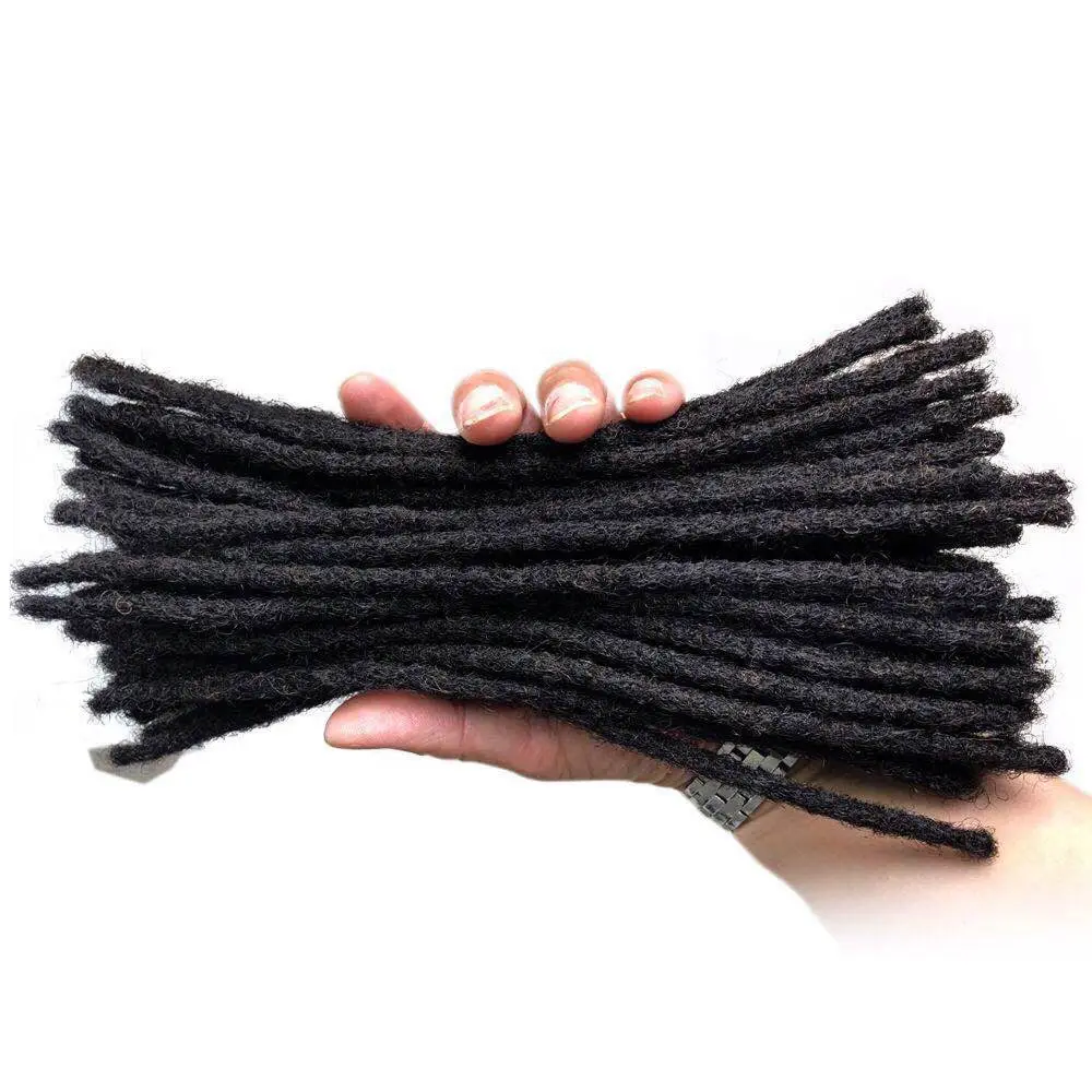 Yonna fechadura de extensão de cabelo 100% humano, fechaduras artesanais, tamanho pequeno (diâmetro de 0.4cm), 40 fios/pacote, preto natural # 1b