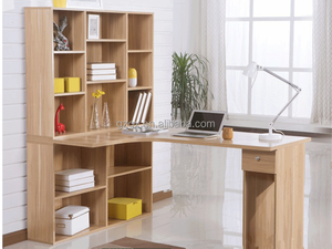 Escritorio individual para ordenador de oficina en casa, estantería de madera, diseño de mesa de estudio, mesa de ordenador escolar para el hogar con estante - Product Image 6