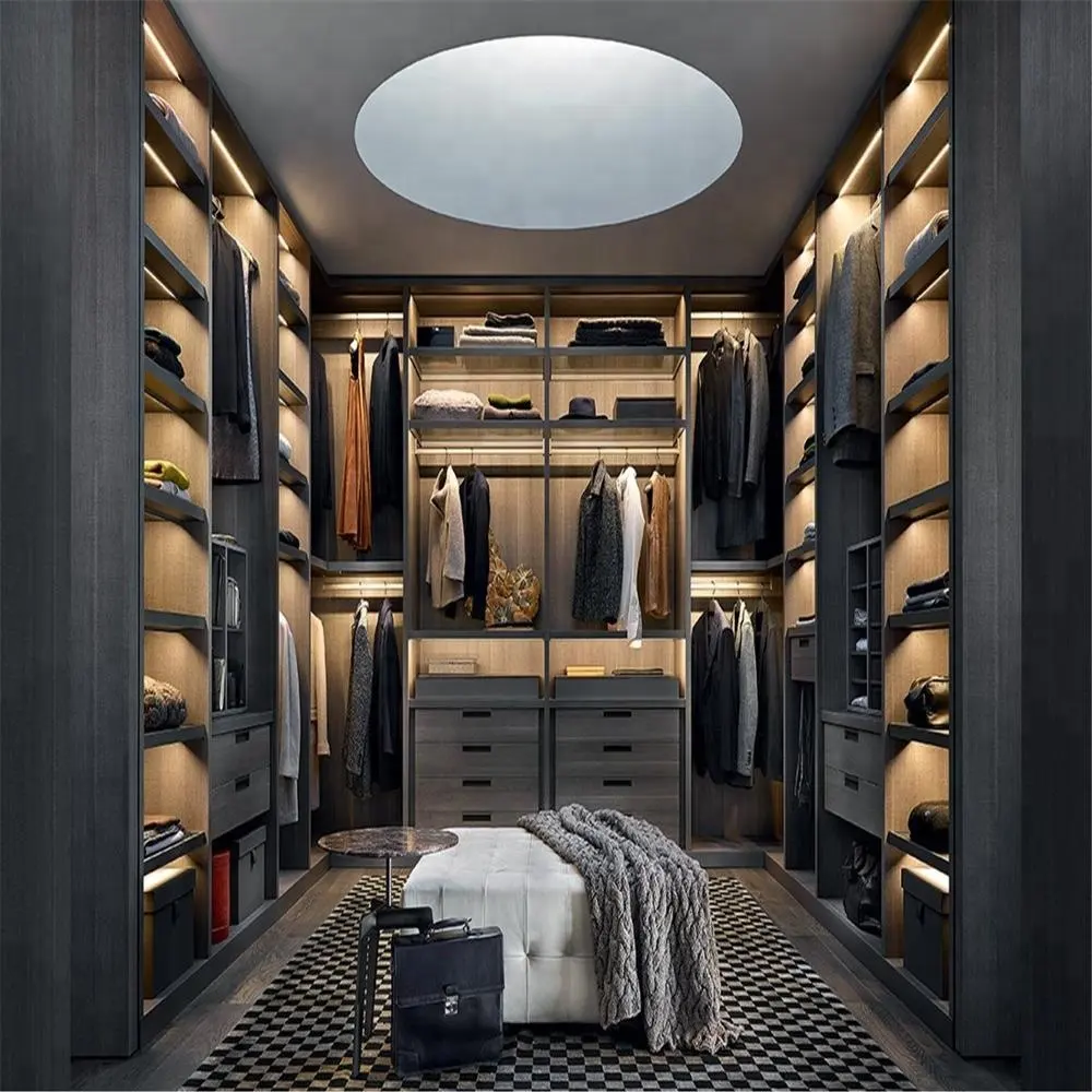 2023 г., Hangzhou Vermont, итальянский стиль, изготовленный на заказ Меламиновый современный дизайн гардероба со светодиодной подсветкой