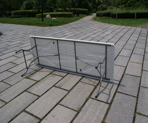8 英尺长方形桌/固体塑料折叠桌/户外野餐用/8 座长桌 - Product Image 2