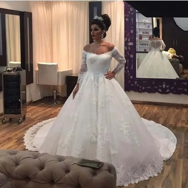 2015 Dubai Bianco Off Spalla Elie Saab Abiti Da Sposa In Vendita