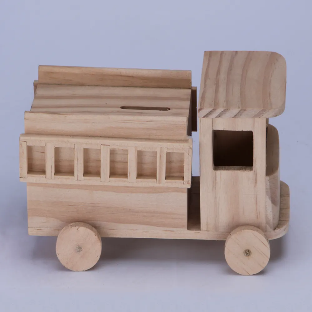 Wholesale money box kid toy wooden piggy bank,kids money safe bank,car shaped piggy bank