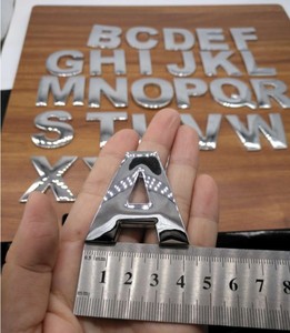 Kabartmalı büyük 45mm araba Metal 26 mektuplar amblem DIY kişilik numarası modifiye araba çıkartmaları dekoratif - Product Image 5