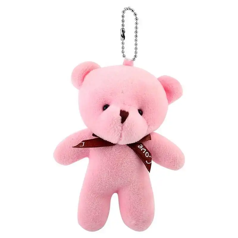 Mini ours en peluche Animal jouets pour gâteau d'anniversaire décorations de mariage fournitures de fête pendentif ours dans une écharpe en soie