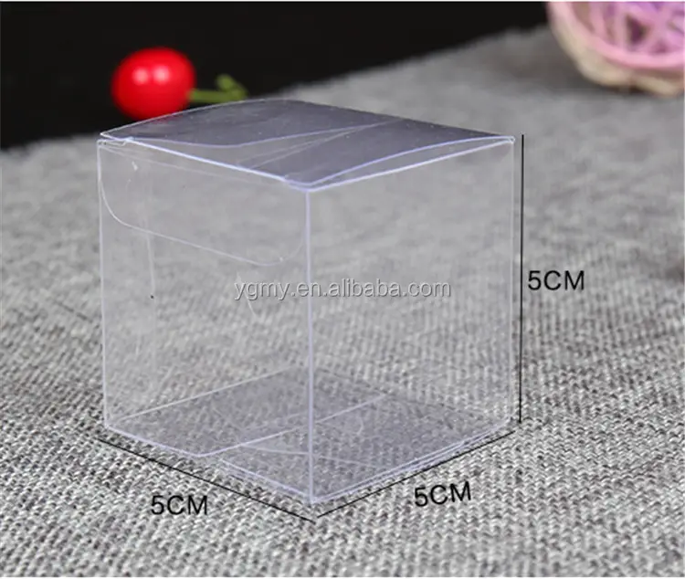 Taille 5*5*5cm petite boîte en plastique, boîte-cadeau en plastique transparent