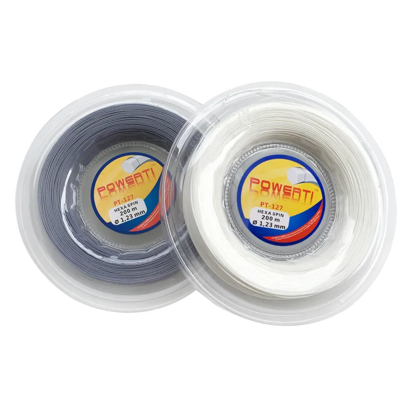 200m Logo Customized PT-127 Hexagon HEXA SPIN Polyester 1.23mm Tennis String