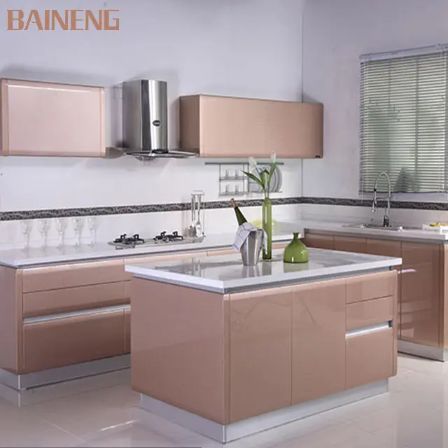 Alto brillo de modelo nuevo y moderno del Gabinete de cocina de laca con cocina moderna diseños