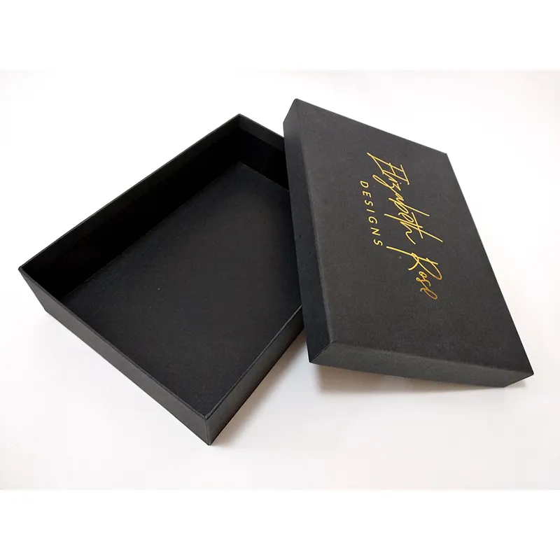 Benutzer definierte Logo gedruckt starren Karton Deckel und Basis Box Verpackung Luxus Dessous Kleidung schwarz Geschenk box Satin Einsatz für Handtasche