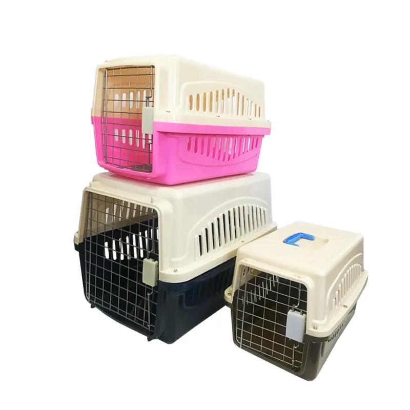 Factory Price Wholesale Dog Cages Folded Plastic Travel Pet Cages Carriers & Houses For Dogs