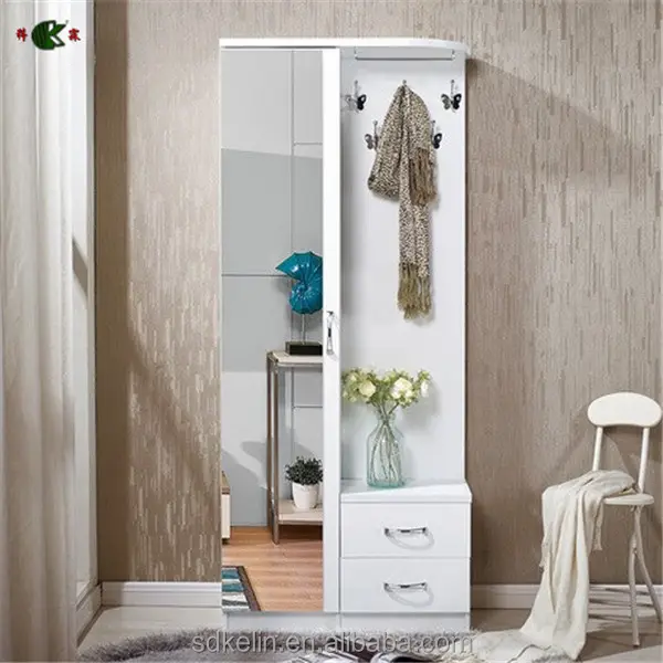 Good quality modern mdf and particle board melamine shoe rack with mirror