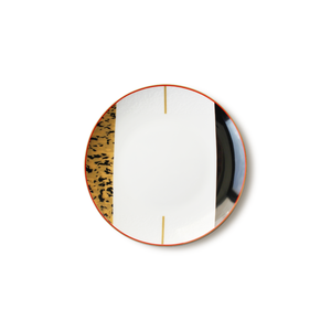 定制新设计红色边框黑色和黄色充电板套装陶瓷骨瓷餐具套装 - Product Image 5