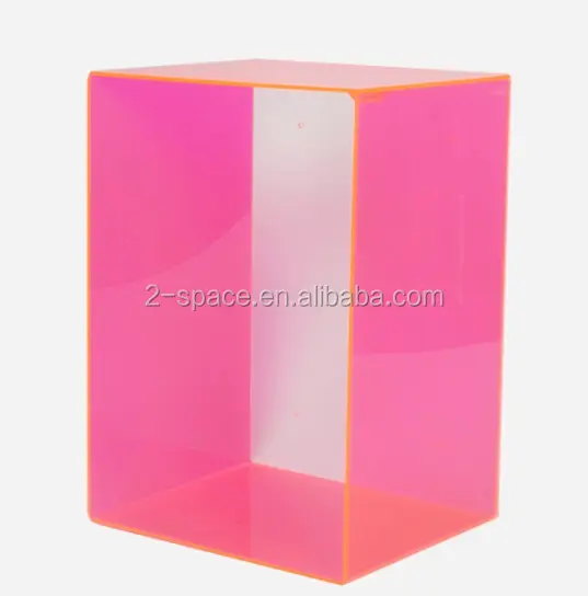 एक्रिलिक नीयन गुलाबी डेस्क बॉक्स आटा गुलाबी plexiglass बॉक्स
