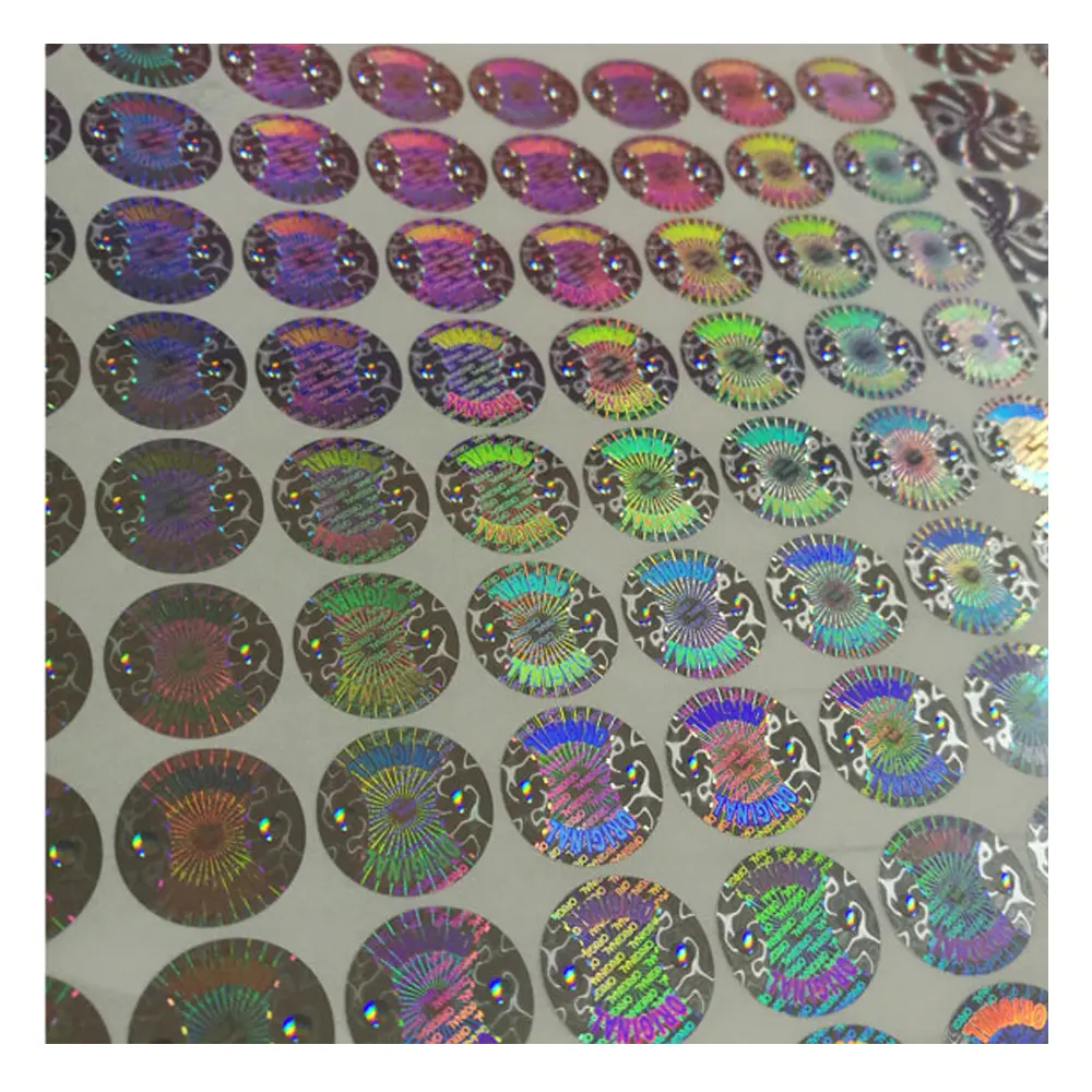 customised printing 3D hologram label sticker printed reflective labels die cut holographic vinyl logo stickers sheet roll rolls