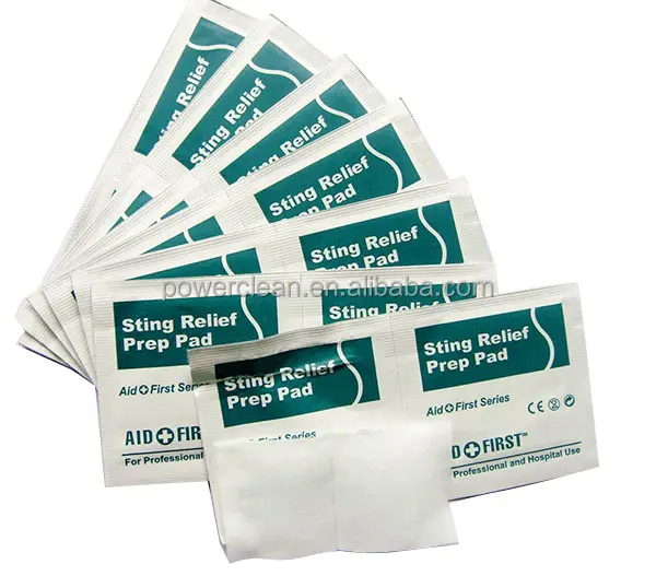 Cuidado al aire libre Nombre del producto médico es fácil de llevar Sting Relief Prep Pad para el cuidado de heridas al aire libre Toallitas desinfectantes