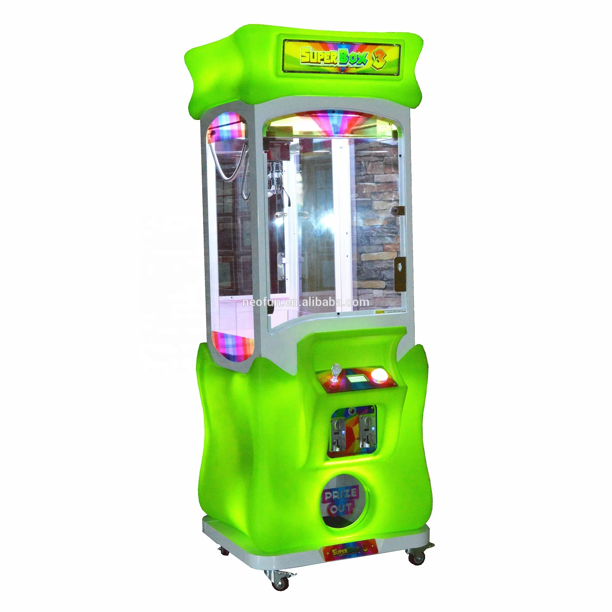 Console de jogos de máquina de garra, ganhe de dinheiro, leitor verde, jogos operados com moedas, console de jogos, máquinas de arcade