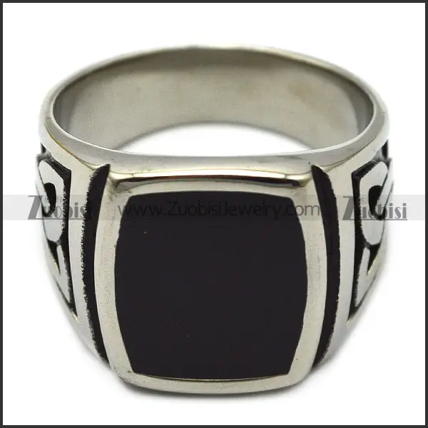 Al por mayor Viking joyería plata Celtic nudos epoxi negro cuadrado Signet anillo