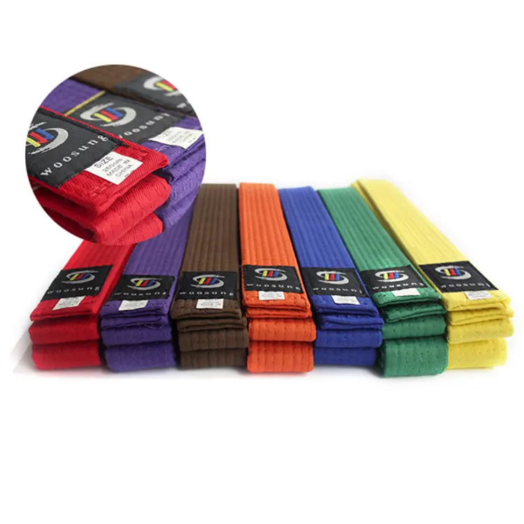 Ceinture avec Logo personnalisé, broderie artistique, Taekwondo, karaté, Judo, brésilien, Jiu Jitsu, BJJ, vente en gros, d'usine en chine