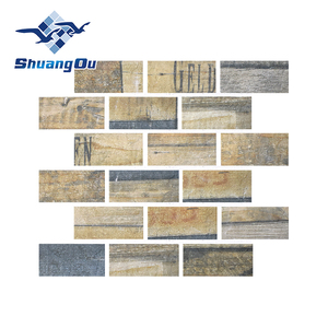 Oyster Look Green Stone Texture 45X95Mm 2X4 Gạch Gốm Bar Siêu Thị Đặc Biệt Sảnh Nhà Bếp Tường Backsplash Gạch Tàu Điện Ngầm - Product Image 5