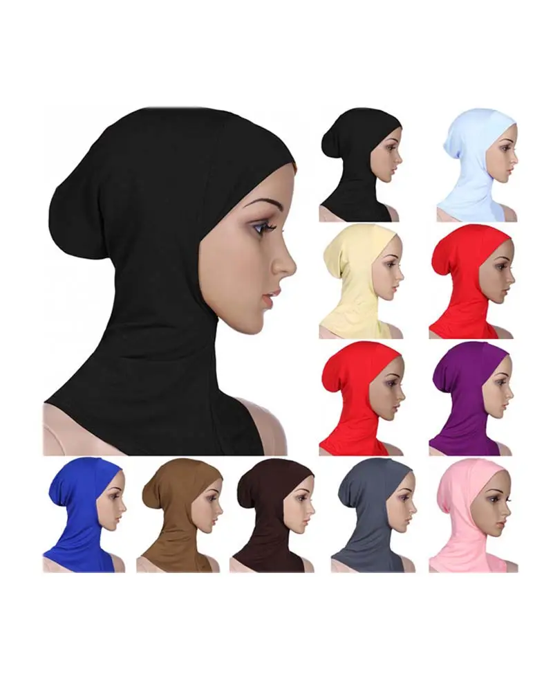2022 कपास मुस्लिम स्कार्फ भीतरी हिजाब कैप्स इस्लामी Underscarf टोपी निंजा हिजाब दुपट्टा