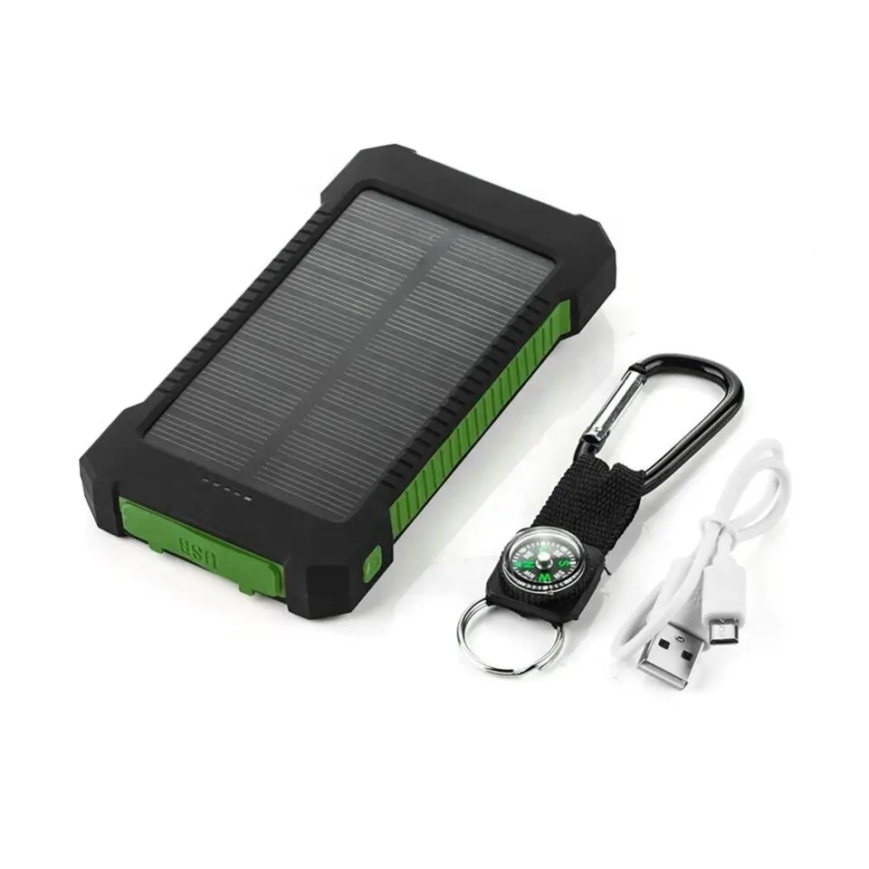 Portable Emergency Solar Power Bank Waterproof 10000 mAh Battery Charger for Mobile Phone Solar Powerbank