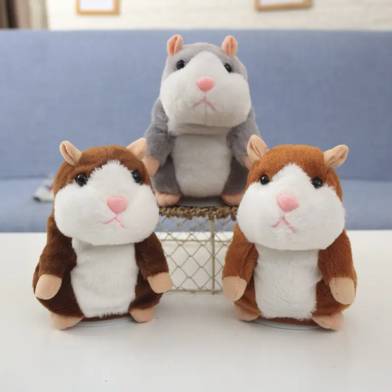 Heiß verkaufendes 15cm Mini-Multifunktions-Sprach aufzeichnung gefülltes Plüsch sprechendes Hamsters pielzeug