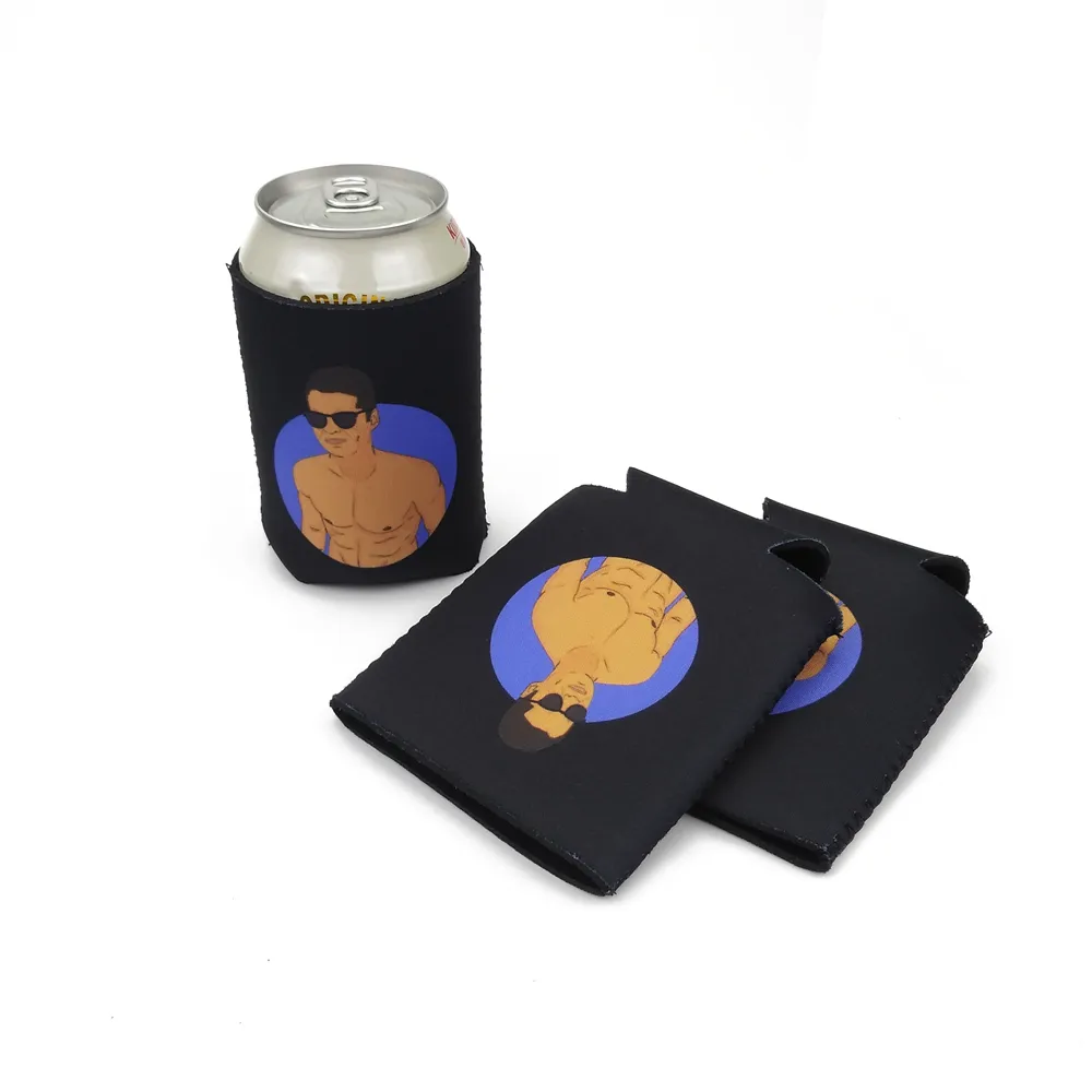 Neoprene personalizado dobrável dobrável cerveja pode refrigerador/manga/stubby titular com base