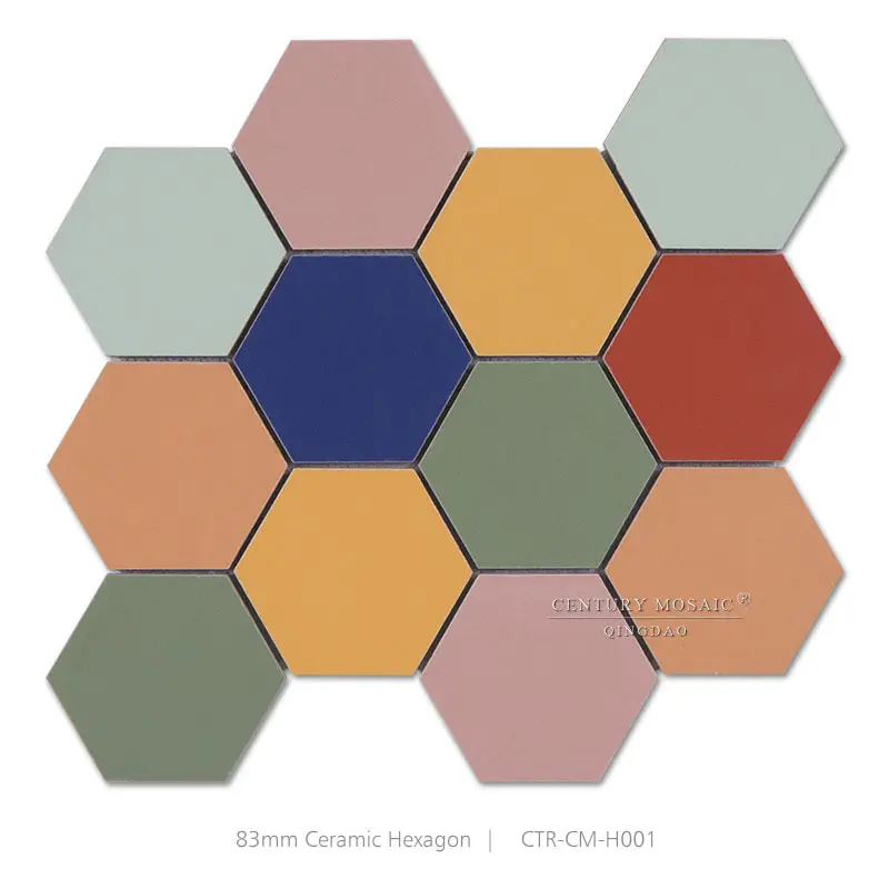 Carrelage de sol en céramique hexagonale, mosaïque colorée de chine, offre spéciale