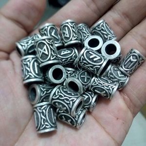 Antique Gold Bronze Color Viking <strong>Norse</strong> Runes Hair Beard <strong>Beads</strong> DIY Bracelet Jewelry Scandinavian Pendants - Product Image 6
