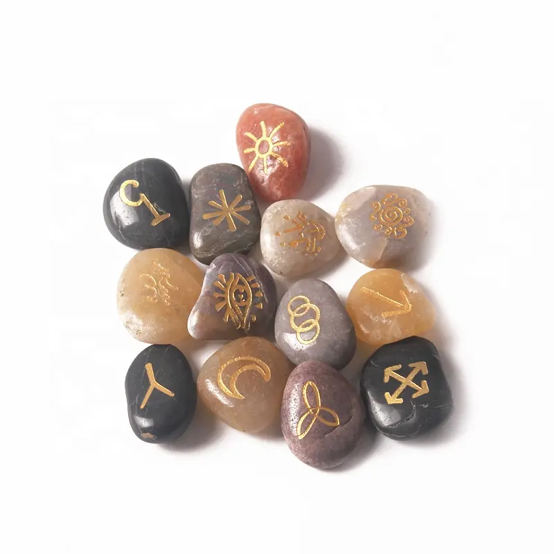 Juego de piedras de runas indias para adivinación, productos feng shui, venta al por mayor