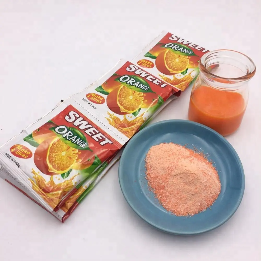 Sachet de saveurs de fruits emballage boisson instantanée en poudre de jus de jus