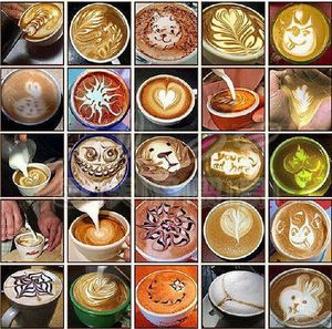 2021 16ชิ้น/เซ็ตพลาสติกกาแฟลาเต้คาปูชิโน่บาริสต้าศิลปะลายฉลุ/เค้กแปรงแม่แบบอุปกรณ์เสริมเครื่องมือกาแฟ - Product Image 2