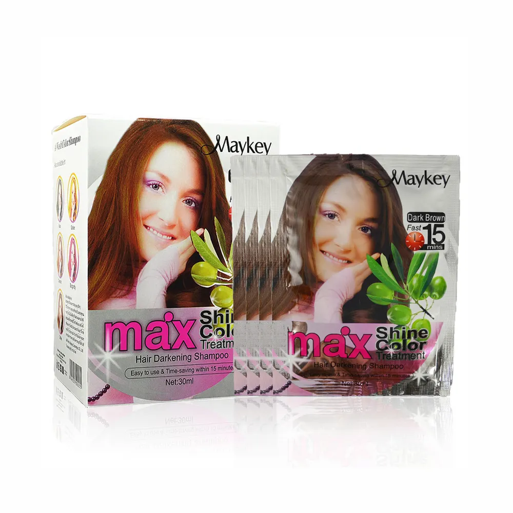 Hot Selling Private Label Odm No Neveneffect Max Shine Haarkleur Behandeling Haarkleur Shampoo Voor Cover Grijs Haar