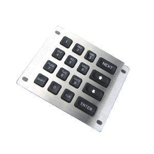 Ip65 תאורה אחורית מוארת panelmounic מתכת מקלדת נירוסטה עם 16 מפתחות פלסטיק