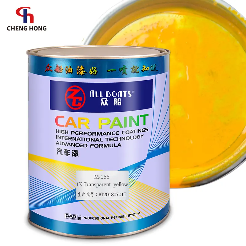 Vernice Basecoat di fabbrica vernice antiruggine 1k vernice base colori giallo trasparente colori vernice auto