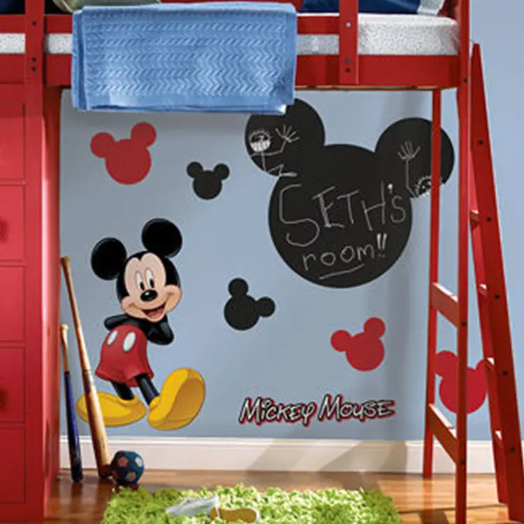 Decoración de habitación de los niños borrable con forma de Mickey Mouse pegatina pizarra pegatinas de pared