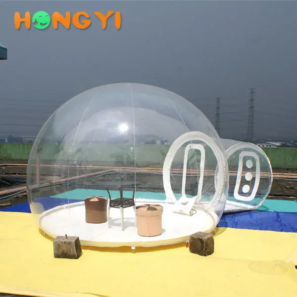 Sferische Outdoor Horloge Het Landschap Transparante Opblaasbare Bubble Tent Dome Waterdicht Gebruik Voor Tuin Uitje Camping