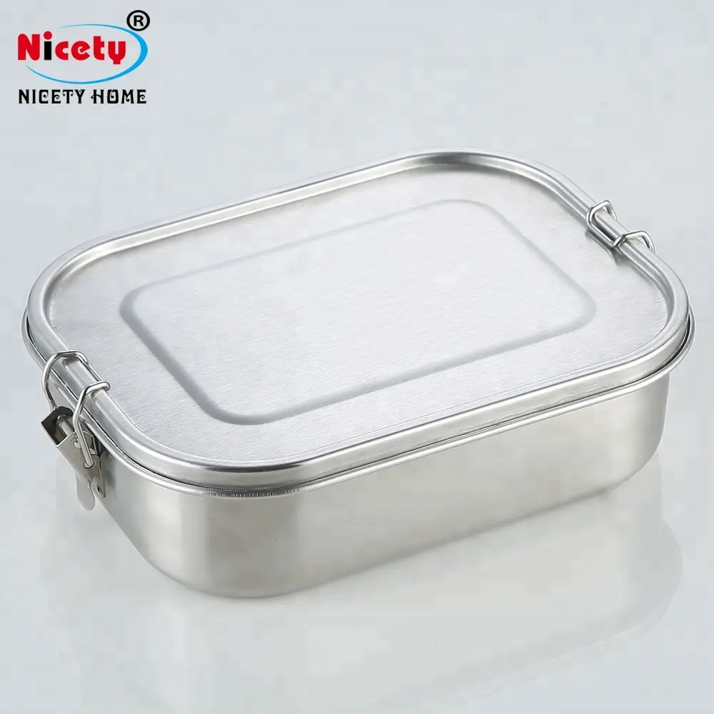 Nicety Food grade 304 contenitore per alimenti in acciaio inossidabile a prova di perdite per bento box da 1400ml