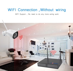 4CH NVR Kit con visión nocturna 1080P Grabación de audio Wifi Cámara IP Interior y exterior Impermeable H.265 2MP Sistema de cámara de seguridad